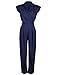 PrettyGuide Women V Neck Wrap Cap Sleeves Tunic Jumpsuit Rompers Long Pants
