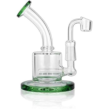 Glass Dab Rig Dolores Guy 6 Inch Hand-Made Small Size Green Glass Craft with Filter