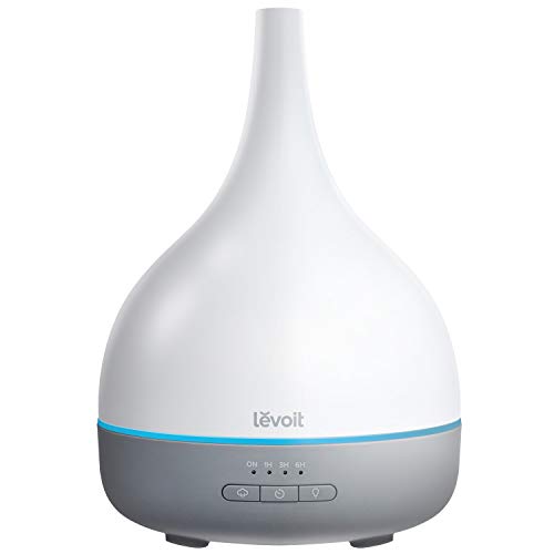 LEVOIT Essential Oil Diffuser, Aromatherapy Diffuser for Essential Oils, Cool Mist Humidifier,300ml Aroma Diffuser with 7 Color Lights & Timer, Auto Shut-off, BPA Free for Home Office Bedroom