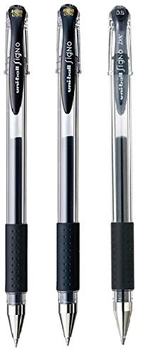 Assorted - Signo - uni Ballpoint Pen - UM-151 Black - 0.28 mm, 0.38 mm & 0.5 mm