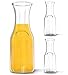 Kitchen Lux Glass Carafe - 1 Liter Drink Pitcher & Elegant Wine Carafe Decanter - Carafe Set of 4 - Mimosa Bar Carafes & Juice Glasses - Easy Pour Bottles - Glass Water Carafe, 34 oz