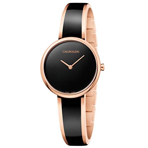 Best Calvin Klein Seduce Woman Watch K4E2N611 Rose Gold Steel Black dial deal