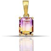 Natural Ametrine 14k Gold over Sterling Silver Pendant 18mm