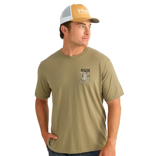 HUK - Men's Short Sleeve Performance Tee, Fishing T-Shirt for Men, Marlin On Ice - Overland Trek, Small at Amazon