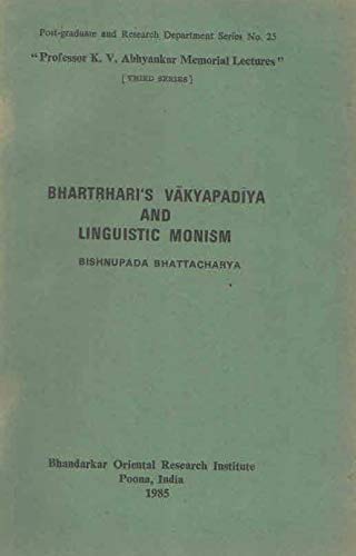 Bhartrharis Vakyapadiya and Linguistic Monism at Amazon