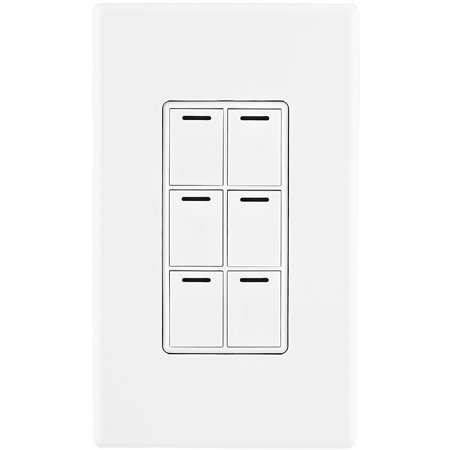 Control4 C4KP6ZWH White Wireless 6-Button Keypad