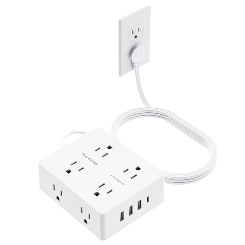 Olcorife 8 Outlet 4 USB Power Strip 10ft Cord