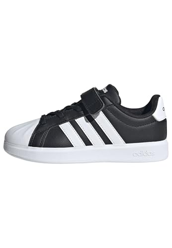 adidas Unisex-Kids Streetalk Elastic Lace, Black/White/White, 12.5