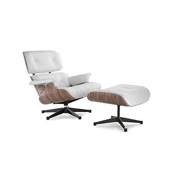 Decorific Nyc Replica Lounge Chair White Leather Walnut Wood