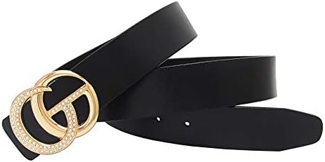 Rhinestone G Buckle Genuine Leather Women Belt Gift Jeans Sweater