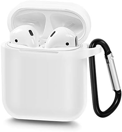 AirSha Compatible for AirPods Case with Keychain,[Support Wireless Charging],Shockproof Protective Silicone Cover Skin for AirPods Charging Case 2 & 1 (Clear)