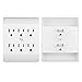 [4 Pack] BESTTEN 6-Outlet Adapter, Wall Mountable, 15A/125V/1875W, ETL Listed, White