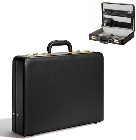 Amazon.com | Mens Briefcase Hardsided Attaché Cases Leather Hard