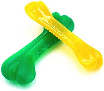 Petony Decompression Non-Toxic TPR Dog Bone Chew Toy and Bite Resistant Teething Rubber Pet Chew Toys, 2-Pack