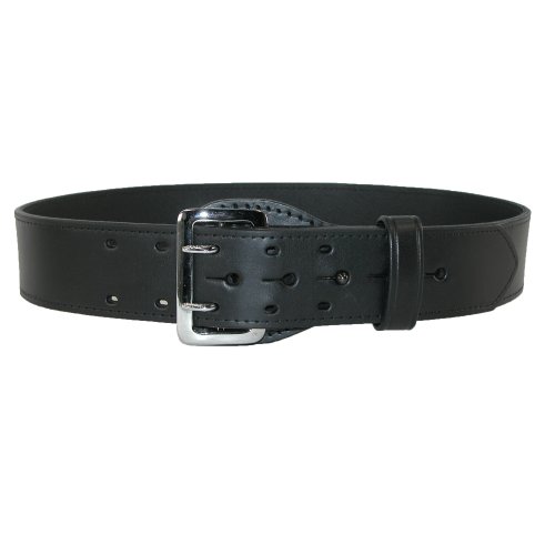 Boston Leather Men's Leather Fully Lined Sam Browne 2 1/4 Inch Belt, 40, Black