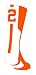 TCK Player Id Orange/White Number Crew Sock (#2 - Single Sock, Small)