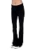 Unique Styles Black Plus Size Clothes Effect Woman Fold-Over Waist Flared Legs Yoga Pants