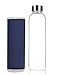July Sky Stylish Portable Borosilicate Glass Water Bottle(18.5OZ/12.6OZ,) with Colorful Protective Bag