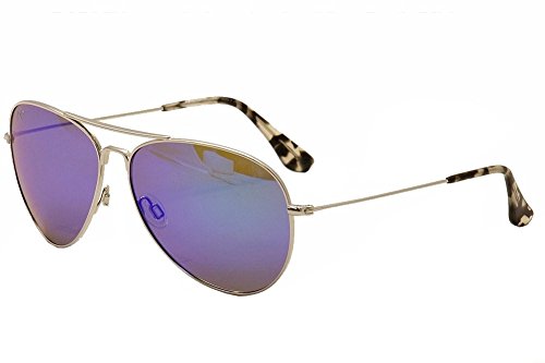 Maui Jim Mavericks Sunglasses (264) Silver Shiny/Blue Titanium - Polarized - 61mm