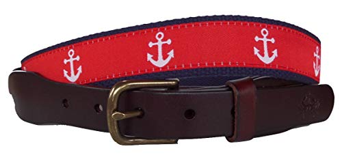 No27 Mens Nautical Anchor Leather Belt, Leather Tab and Buckle, Anchor Nautical Leather Belt, Sportsman Belt