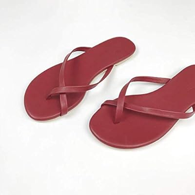 wine colored flip flops