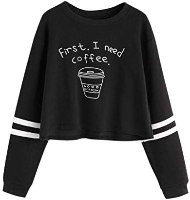 Sweatshirt Hoodie Women MITIY Round Neck Long Sleeve Letter Print Casual Pullover