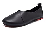 Kunsto Women's Genuine Leather Comfort Glove Shoes Ballet Flat US Size 7.5 Black