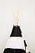 Small Boy Stripe Canvas Play Teepee Tent for Kids 100% Cotton by, Black/White