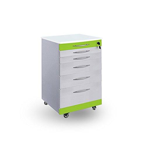 Stainless Steel Dental Cabinet Mobile Medical Cart with 5 Drawers Lab Storage Supply