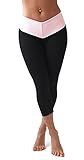 Black & Light Pink Capri Legging Women’s Leggings Internal Body Shaper