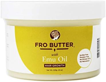 Fro Butter Emu Oil Hair Growth Treatment | Shea Butter, Virgin Coconut & Lavender Oil, Pumpkin Seeds & Nourishing Extracts | For Fast Hair Restoration, Split Ends, Damaged & Brittle Hair, Men & Women