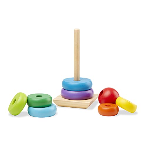 Melissa & Doug Rainbow Stacker Wooden Ring Educational Toy Wooden