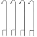 GrayBunny Shepherd Hook, 35 inch Black, Set of 4 Solid (Non-Hollow) Single Piece (No Assembly), Strong Rust Resistant Premium Metal Hanger For Weddings Plant Baskets Solar Lights Lanterns & Mason Jars primary