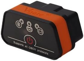 FOME Vgate Bluetooth Wireless iCar 2 OBDII Car Diagnostic Tool Scanner OBD Professional Solution for all OBD-II Protocols Black/Orange + FOME Gift
