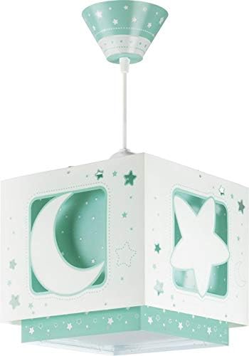 DalberMoon Light Children's Ceiling Lamp Moon and Stars Moonlight Green