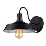 BAYCHEER HL371794 Industrial Retro style Aluminum Barn Warehouse Wall Sconce Wall Lamp Modern Lighting for Restaurant 1 Light, Black