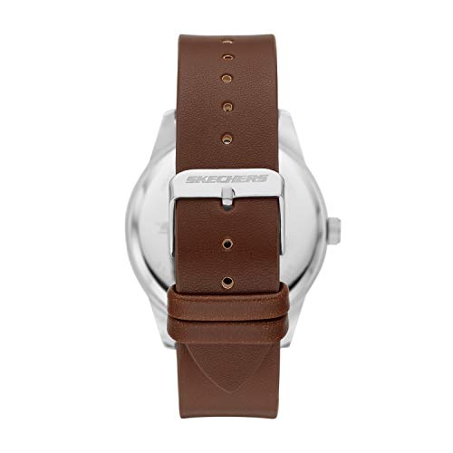 Skechers-Mens-Alloy-Steel-Quartz-Watch-with-Polyurethane-Strap-Brown-22-Model-SR9049
