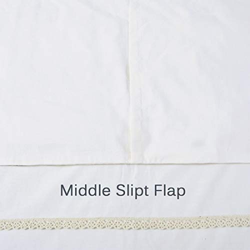 YINFUNG Tassel Pillow Shams King Boho Macrame Ivory Pillowcase Set of 2 Fringe Cream Off White Beige Cute Elegant Crochet Pretty 100% Cotton Romantic 20x36