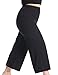 Chicwe Women's Plus Size Cropped Curvy Fit Wide Leg Pants with Wide Waistband - Casual and Work Pants Trousers
