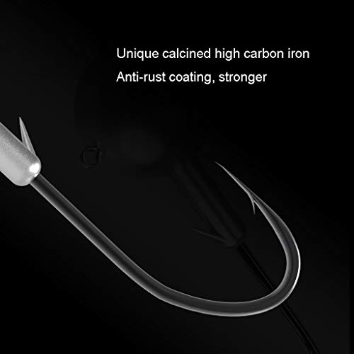 Liangzishop Fischhaken 50pcs / Packung Runde Jig Haken Angelhaken Mehrzweckbleikopfhaken for Salzwasser Süßwasser Angeln… – Bild 4