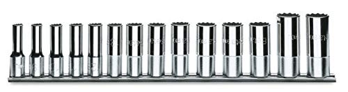 Beta 9100340 Model 910B L/SB14 Bi-hex Hand Sockets, Long Series for Item 910bl On Support, 3/8 Drive, 14 Pieces