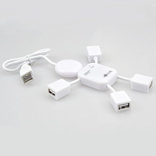 seelike 4 Port High Speed USB 2.0 Hub Adapter for iMac MacBook Pro Air Mac Mini or any PC, USB Extender Hub for Samsung HP DELL Lenovo ASUS Laptop Desktop PC Computer [White]