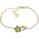 Galaxy Gold GG 0.87 Carat 14k Solid Gold Flower Bracelet Citrine Peridot