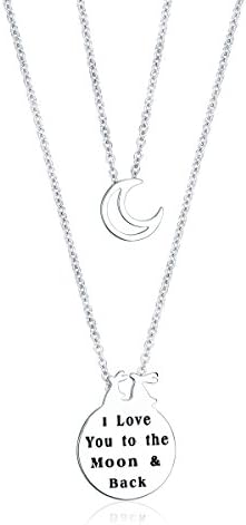 Mother's Day Gift "I Love You to the Moon and Back" Layer Necklace, Fashion Jewelry Gifts for Women, 18"