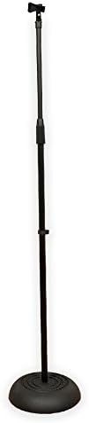Podium Pro MS1 Adjustable Steel Microphone Stand with Clamp Mic Clip and Iron Base Mic Stand MS1SET1