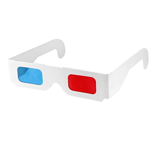 uxcell Red-Blue Cardboard Glasses White Frame 3D Paper Glasses Anaglyph Cardboard for Red and Blue Format Movie/Picture 5pcs