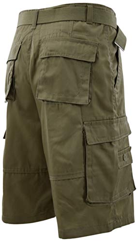 ChoiceApparel Mens Cargo Shorts with Belt (Many Pockets) (32, 505-Dark Khaki)
