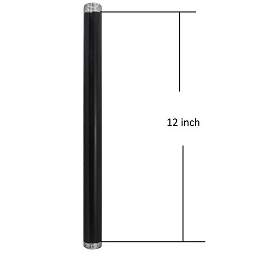 Yuanshikj 10Pc 12" Pipe 3/4" Nipple Iron Threaded Pipe Fitting Industrial Black Steampunk Vintage Retro Decor Furniture DIY Wall Plumbing Cast Pipe Fitting (Black 10Pc 12" Pipe Nipple)