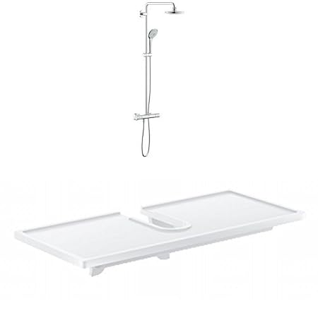 Grohe Euphoria Brausestangenset mit Thermostat,180mm, Duscharm 450mm, 27296001 (Good) + Easyreach Ablage