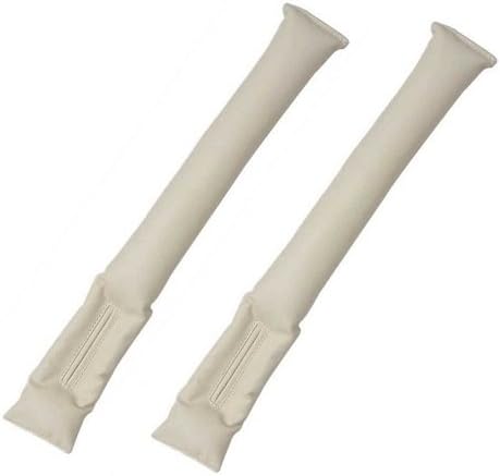 DAXXIS [2 pcs] Universal PU Leather Car Seat Gap Filler Pad, Spacer Protective Case, Slot Plug Car Gap Filler (Beige)
